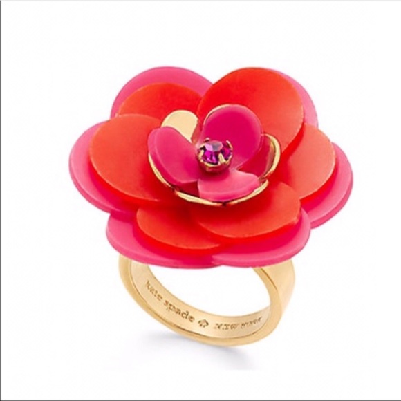 kate spade Jewelry - Kate Spade Rosy Posey Flower Statement Ring Size 6